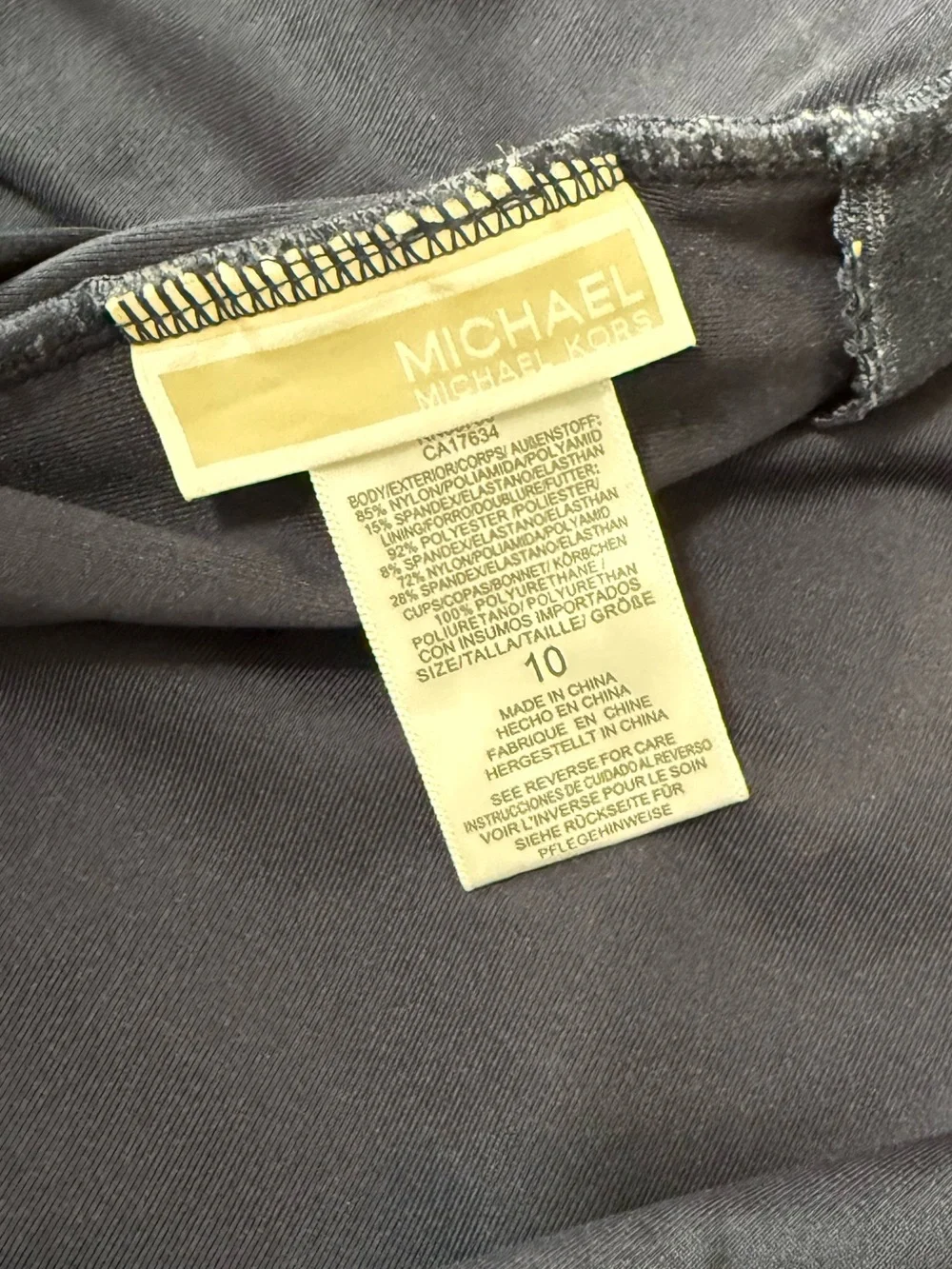 Michael Kors Navy One-Shoulder Woman’s Swimsuit with Ring Detail